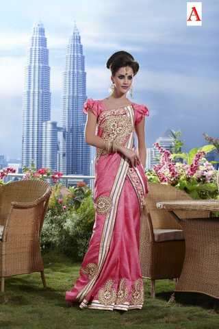 Silk Sari mit Blusenstoff New Fashion